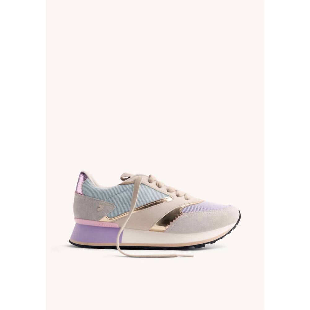 NEW GIOSEPPO women's lawton leather and corduroy sneakers in blue